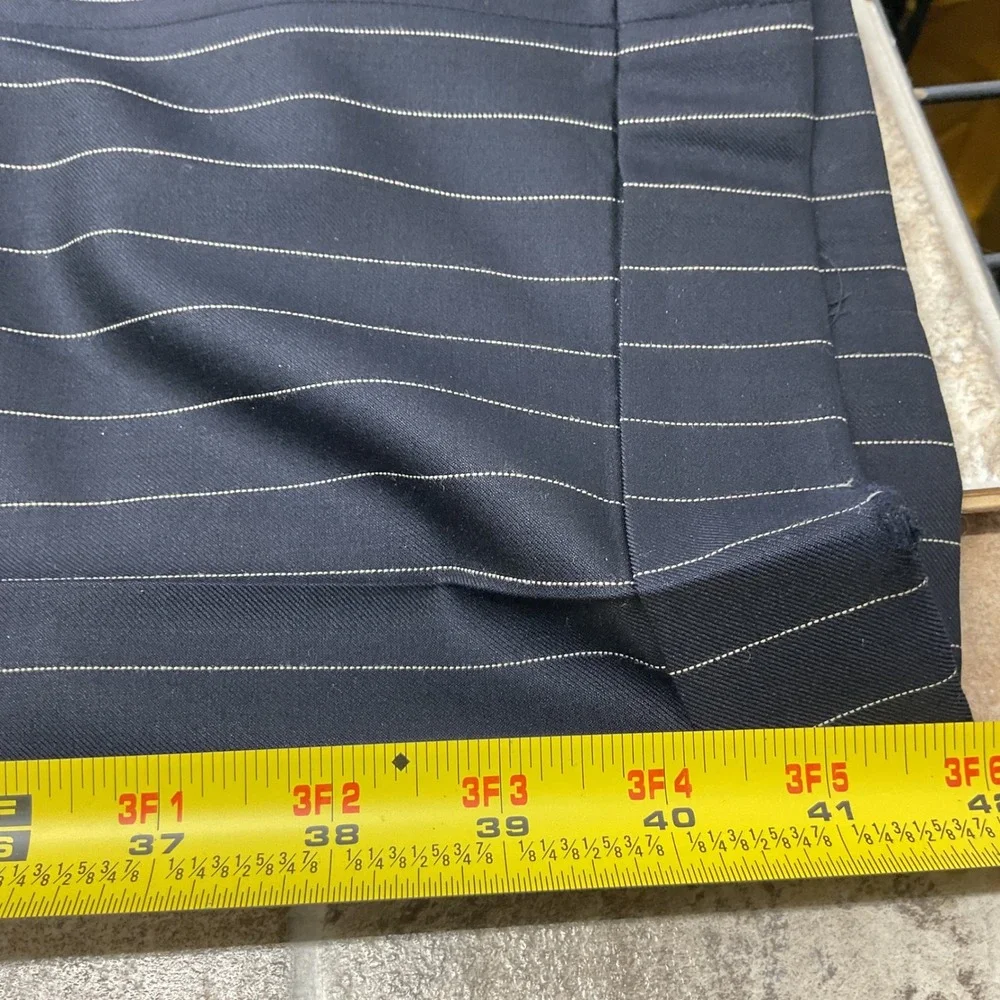 Granger Owings Royal Label Navy Pinstripe Wool Blazer Tailored Suit Jacket 42R